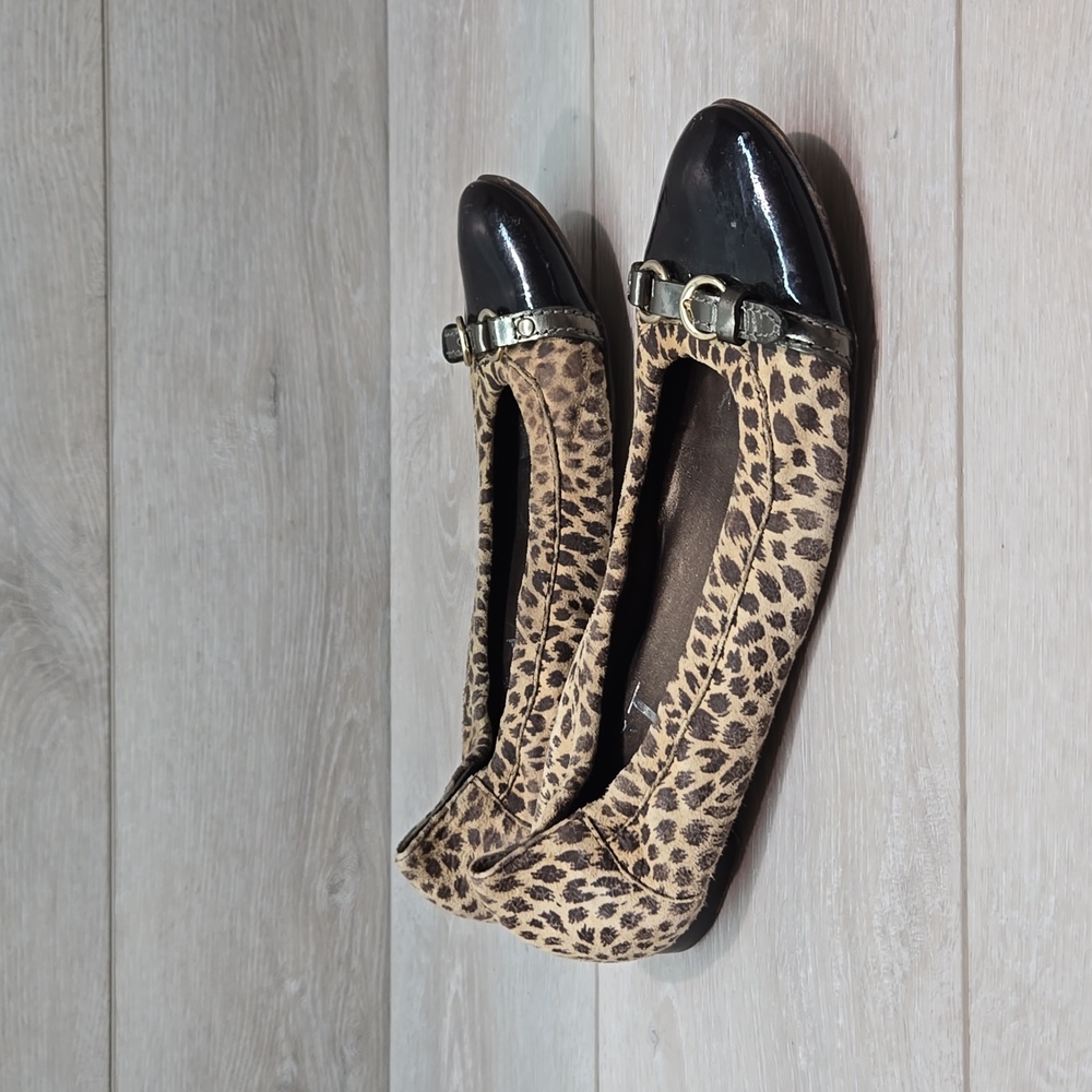 AGL Attilio Giusti Leombruni Leather Loafer Ballet Flats shoes sz 38.5